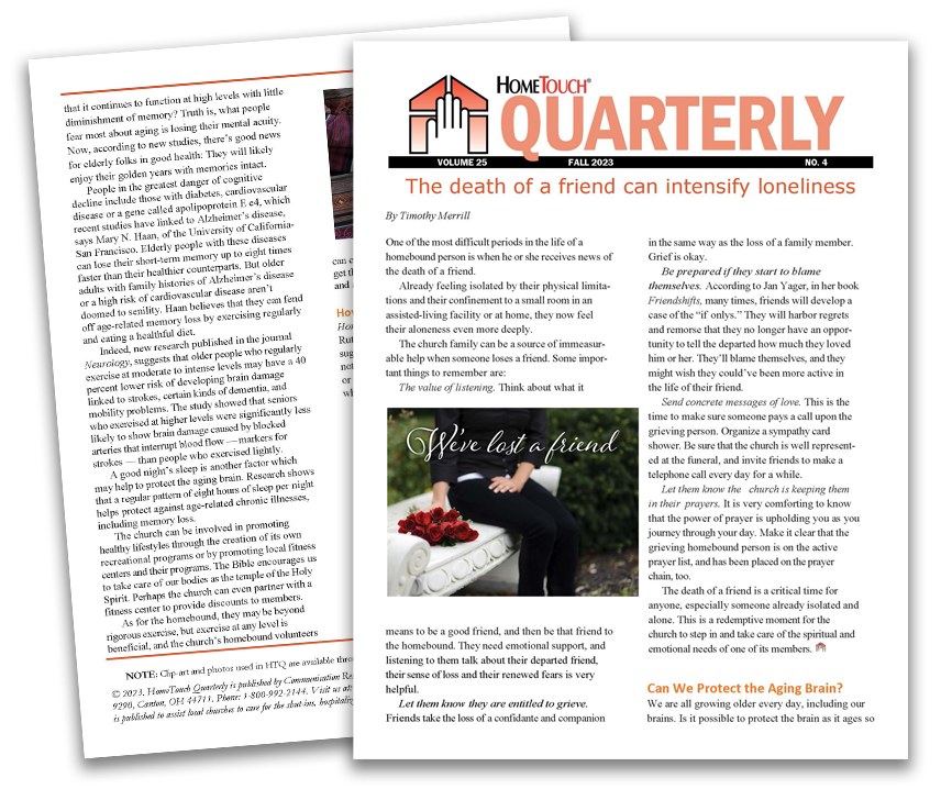 Hometouch Quarterly Newsletter for Homebound Ministry Image